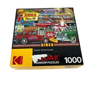 Kodak Premium 1000 Piece Jigsaw Puzzle "Diner" 1950's roseart